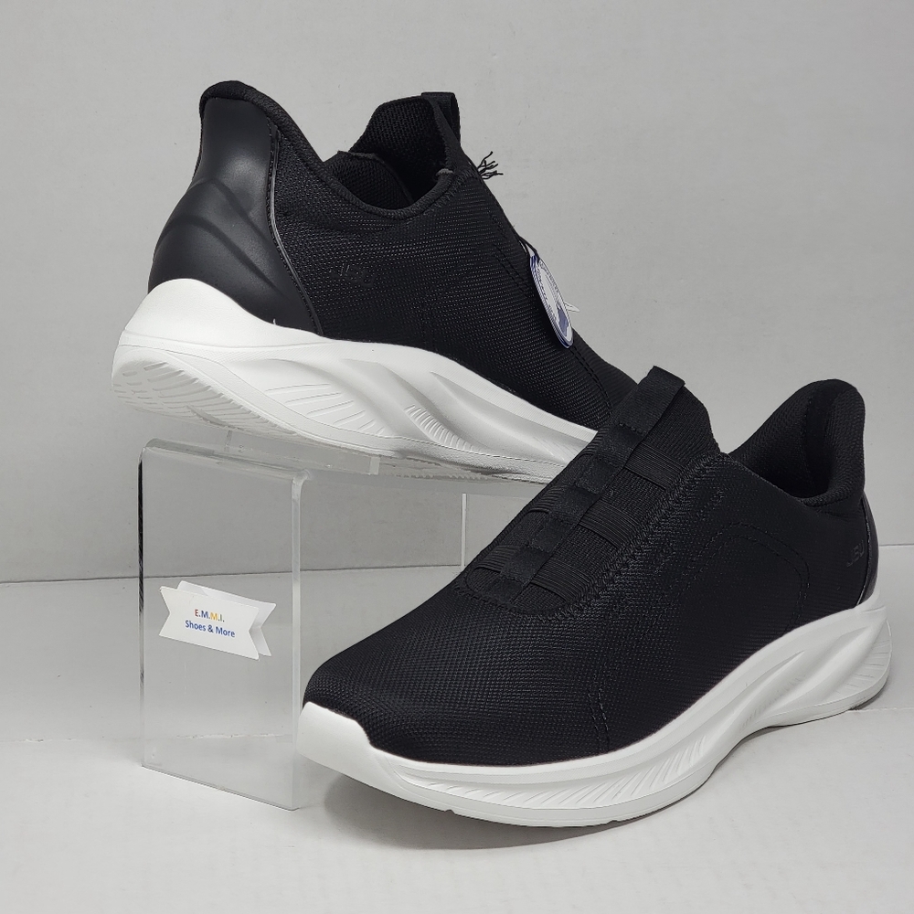 🆕JBU🆕Men's Black White Touch-Less Hands Free Slip On Sneakers Shoes Size 12 New - Picture 5 of 10